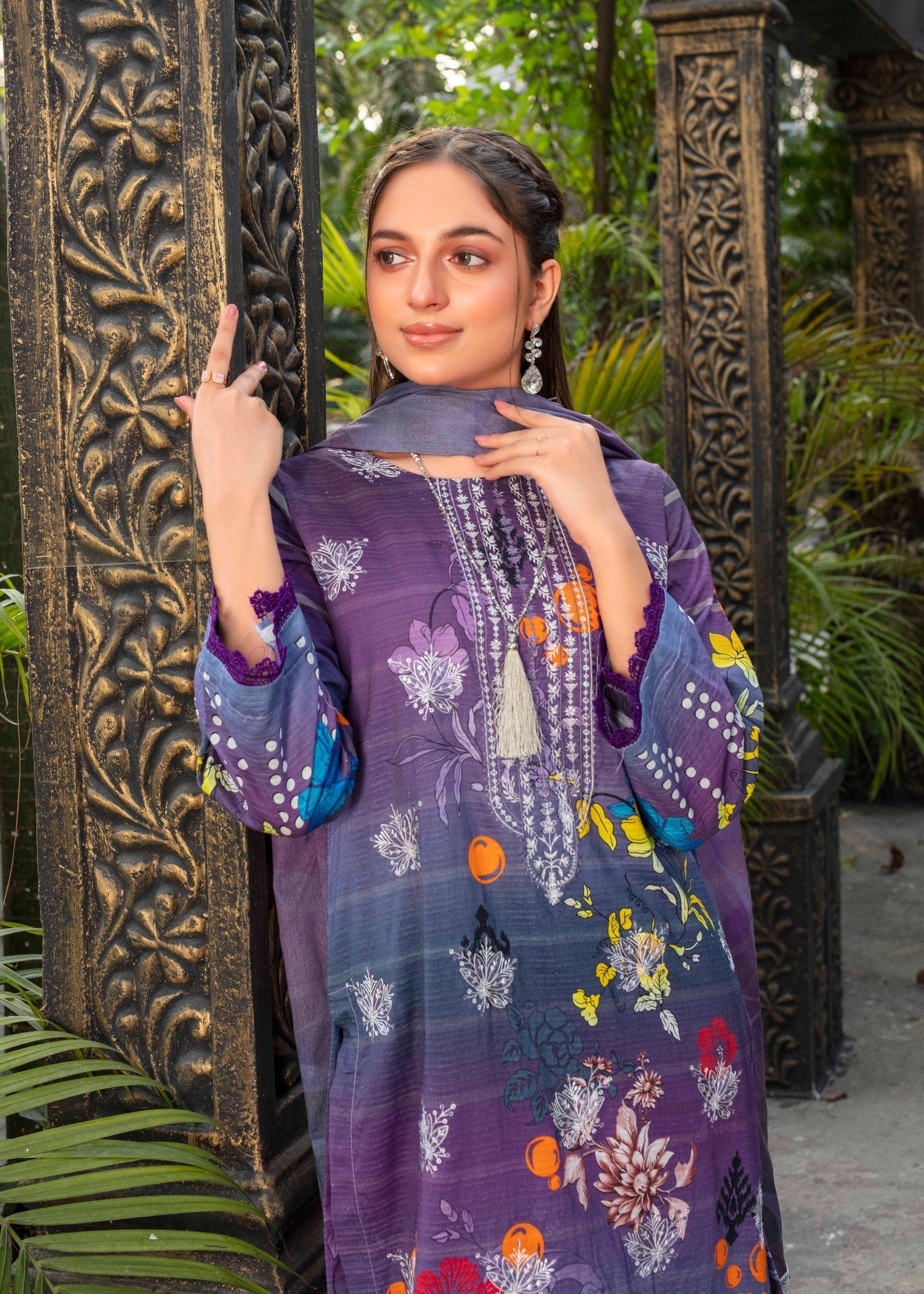 Ayeza Collection Purple Kurta Set 09 Women 3pcs