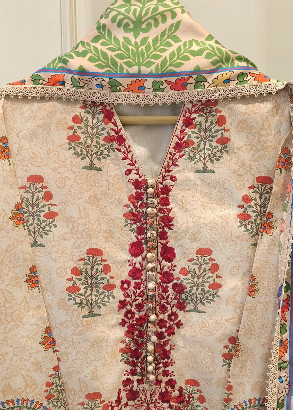 Agha Noor Digital Printed Embroidered Lawn Suit S112097 Women 2pcs