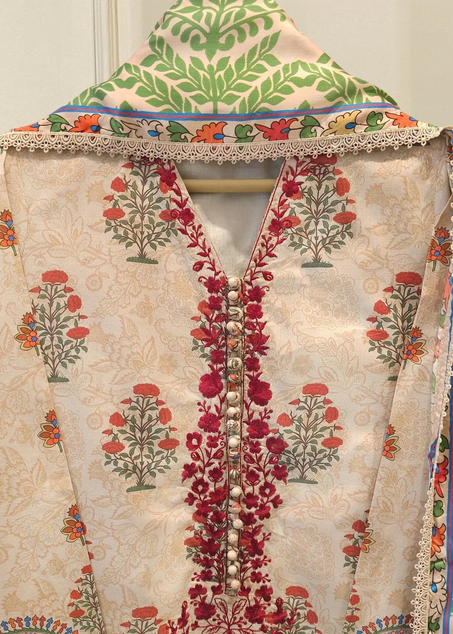 Agha Noor Digital Printed Embroidered Lawn Suit S112097 Women 2pcs