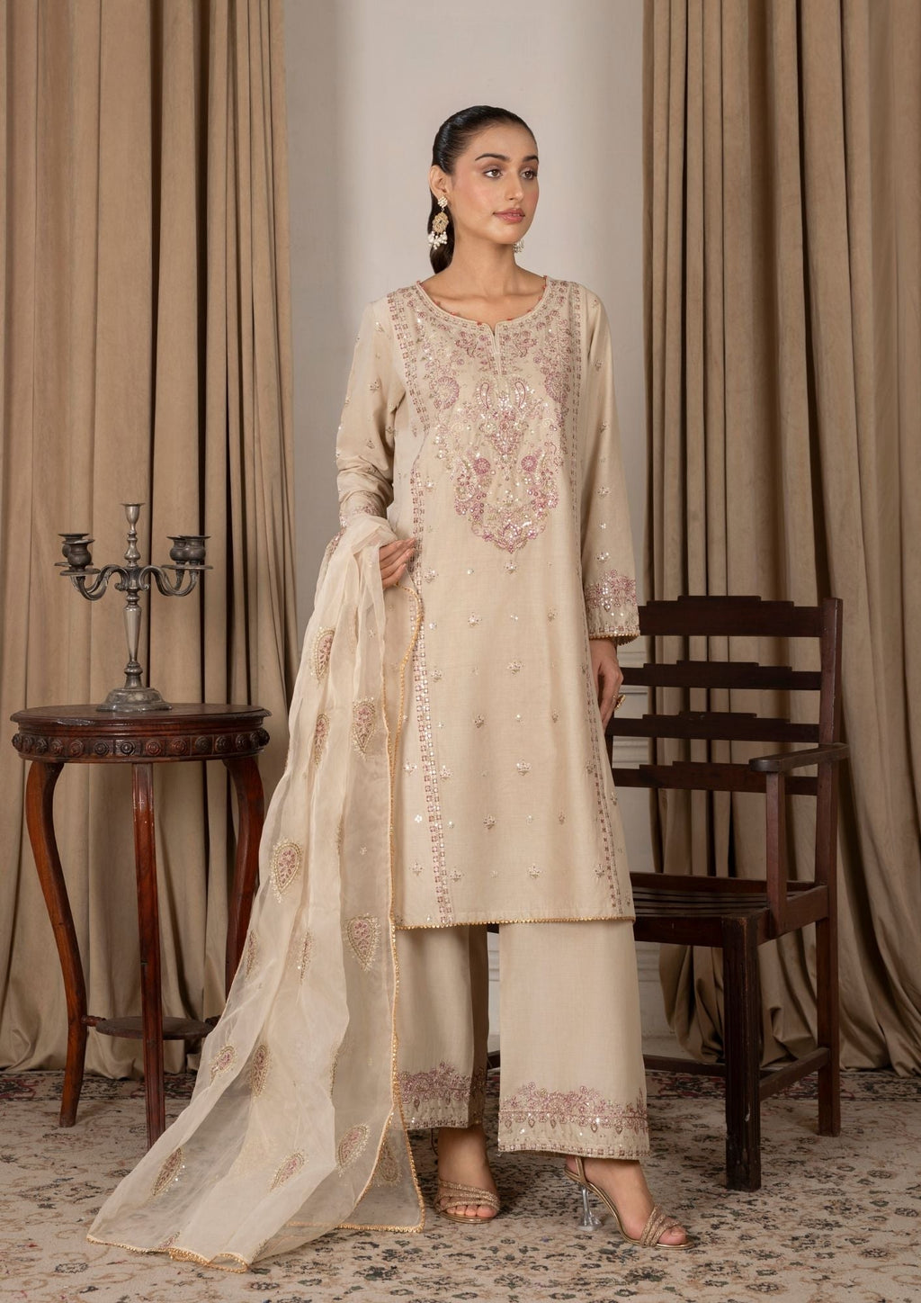 Alfatah Pret Embroidered Lawn ZAUQ S25 0001 Women 3pcs