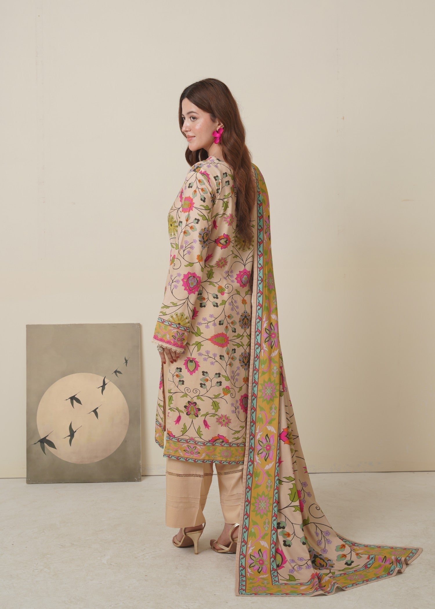 Aroshlay Linen Dress 3 | Unstitched Women 3pcs