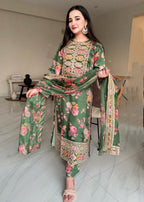 Suits By Sadia IMAAN SILK GREEN Women 3pcs