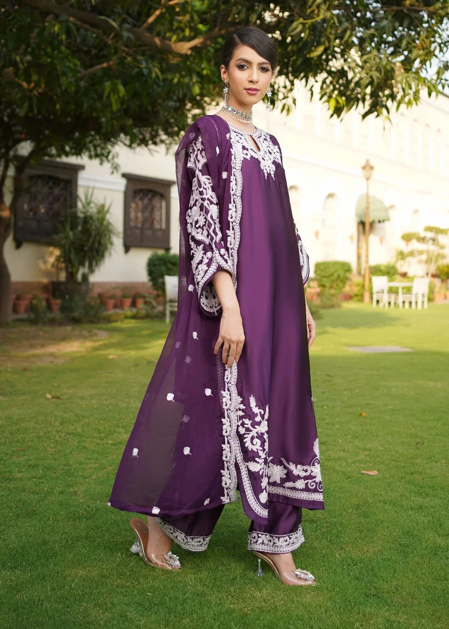 Rangoon Clothing Parisa Silk Plum Women 3pcs