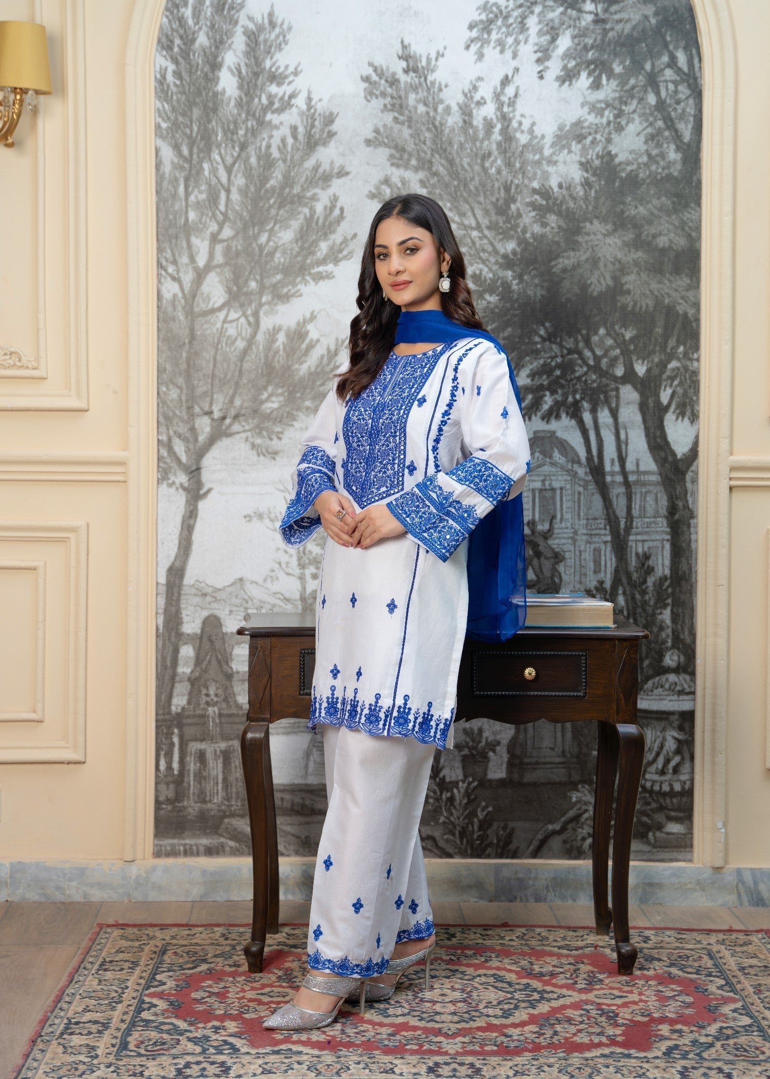 Fabric Garden Imperial White EMB Women 3pcs