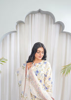 Dareechay Ivory Bloom Print Suit FOP37 Women 3pcs