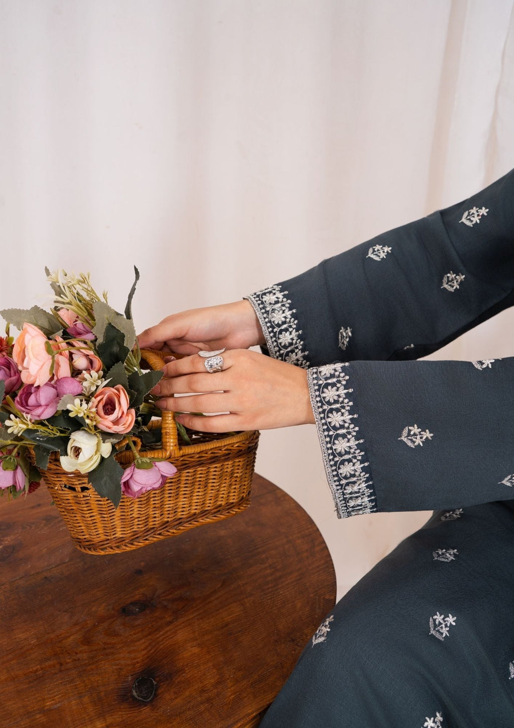 Yolo Pret Embroidered Silk Karandi with Embroidered Border Shawl AML W25 0031 Women 3pcs