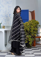 Pehnawa Fashion Bold Black chiffon Women 3pcs