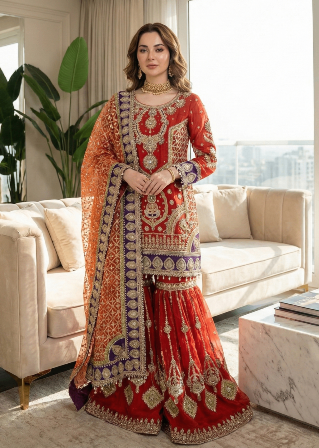 Diara Couture ZONAISHA UA 01 RED Women 3pcs