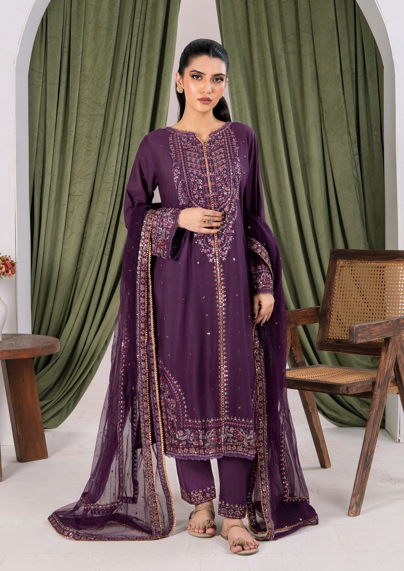 Alfatah Pret Embroidered Lawn ZAUQ S25 0003 Women 3pcs