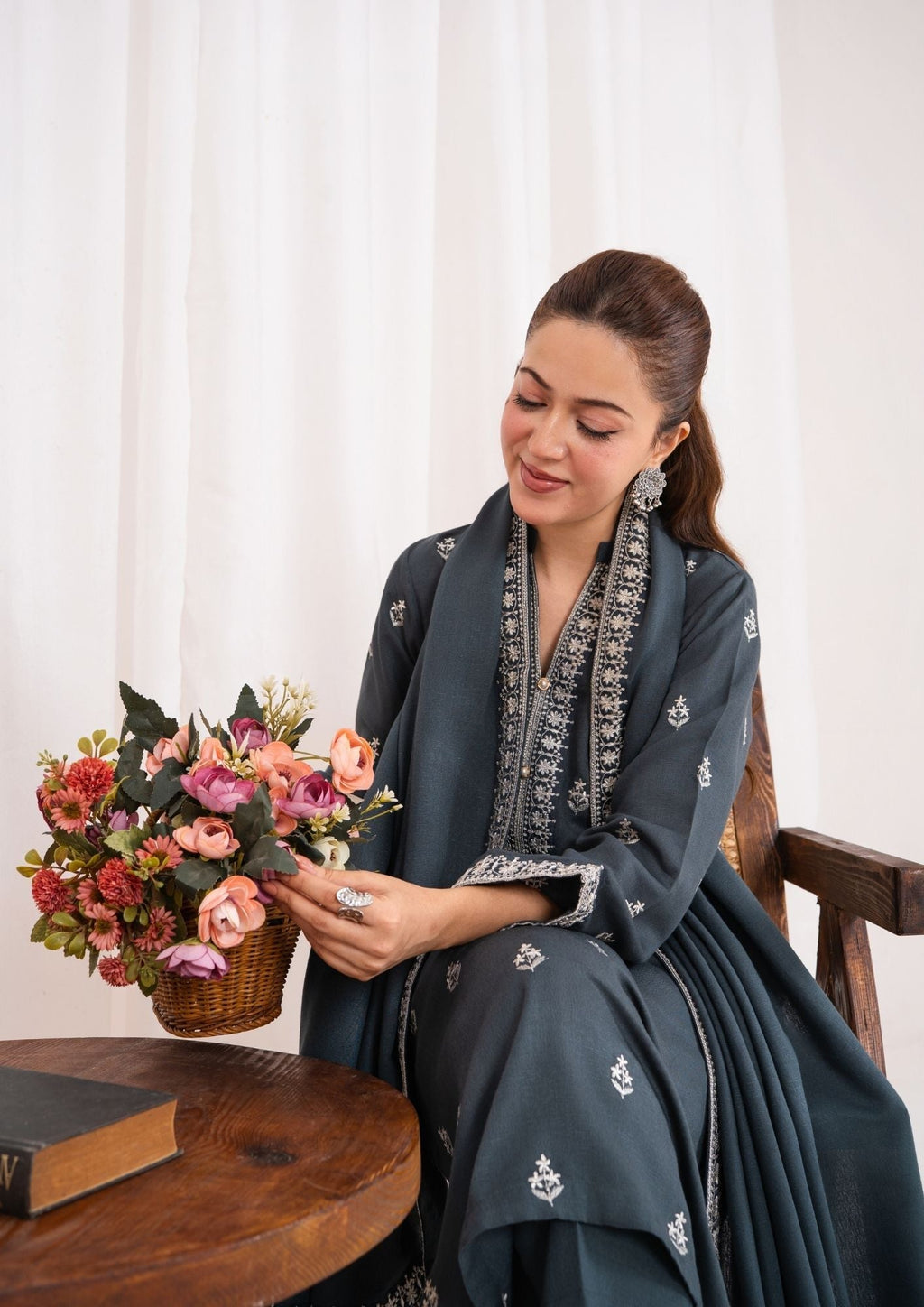 Yolo Pret Embroidered Silk Karandi with Embroidered Border Shawl AML W25 0031 Women 3pcs