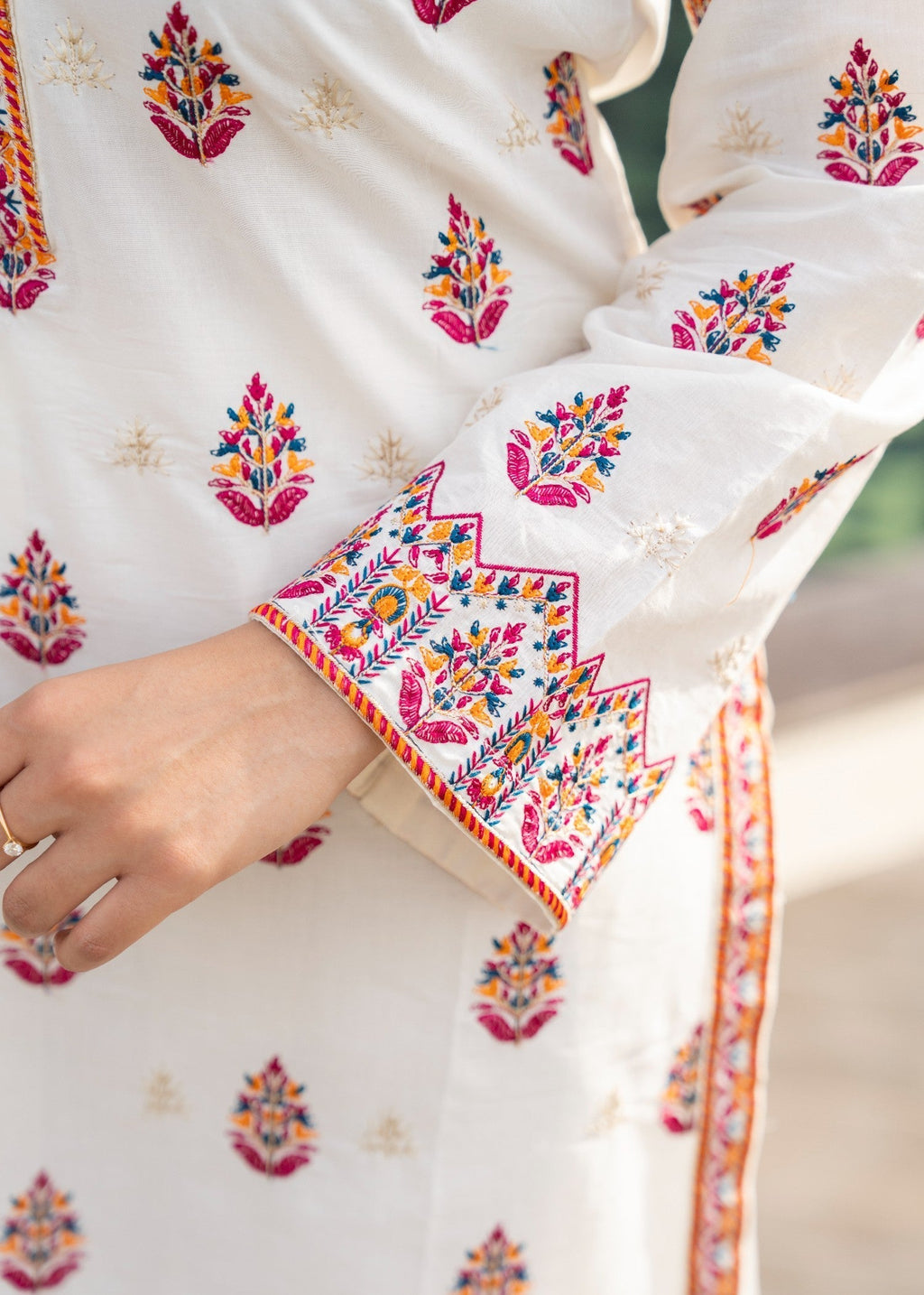 Sahibas By Mirza Violet ( Off White ) Women 2pcs