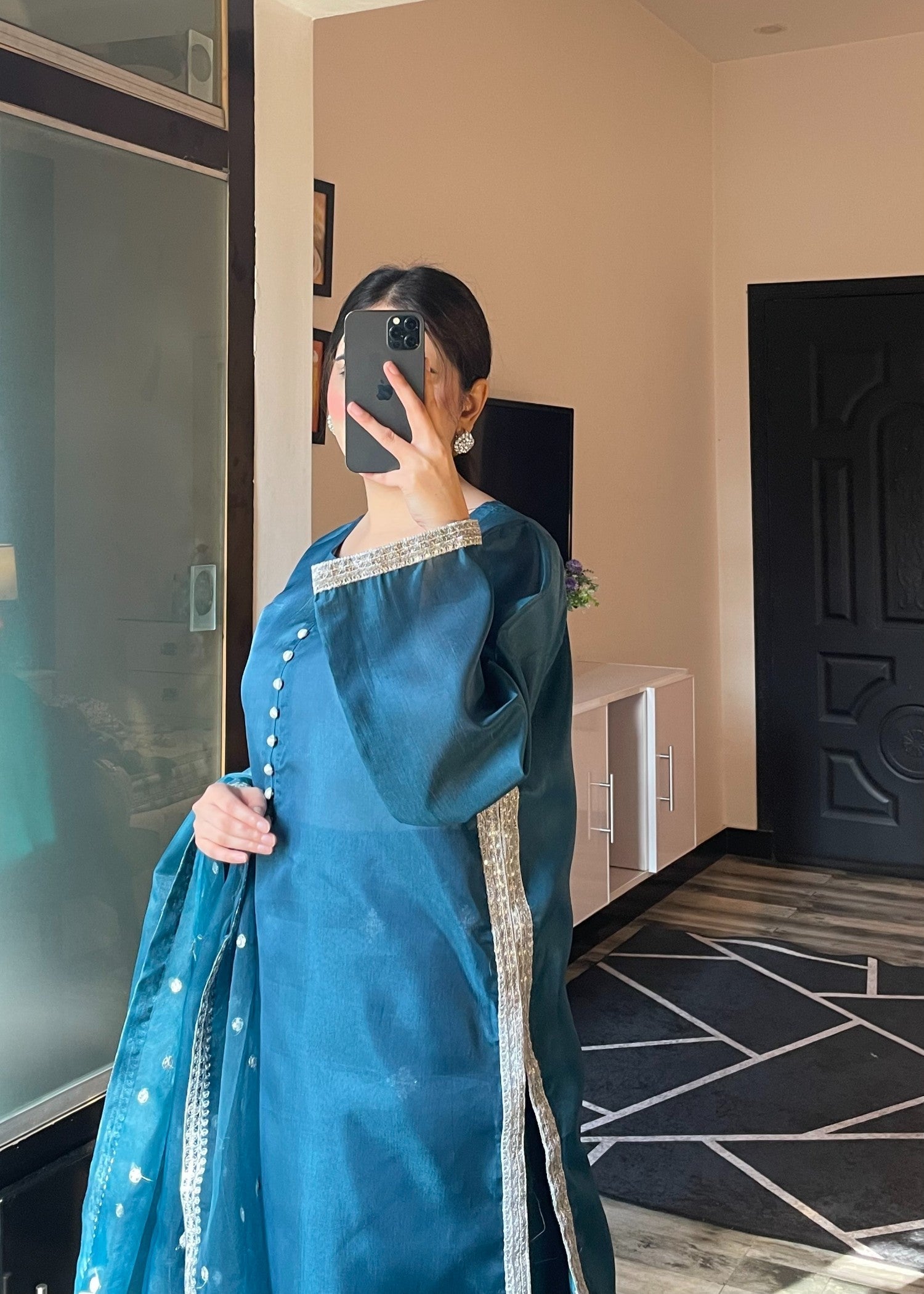 Shehroz Fashion Royal Teal Elegance Women 3pcs