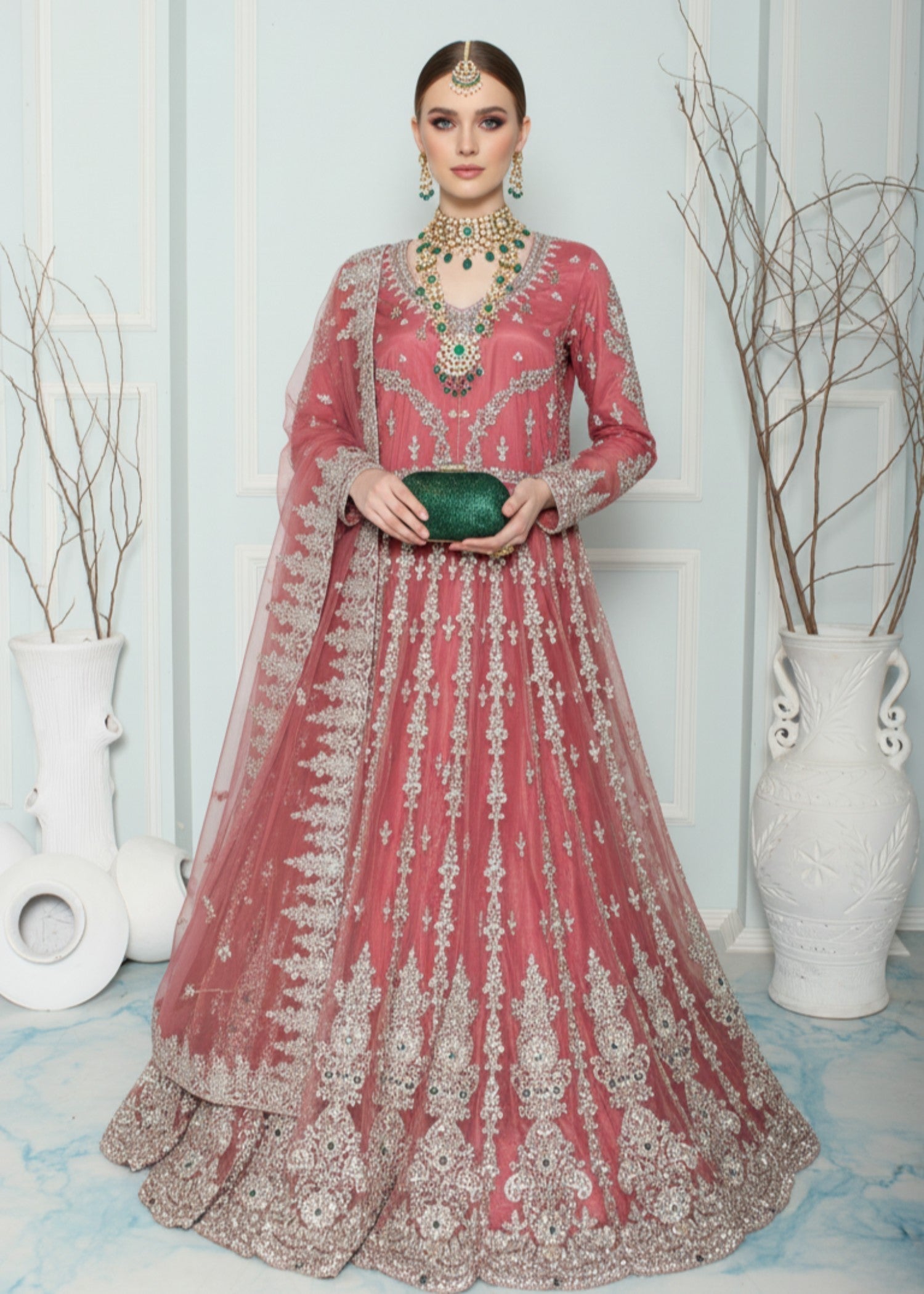 Insiya By Saira Jawad Bridal Maxi Strawberry Pink 216 Women 2pcs