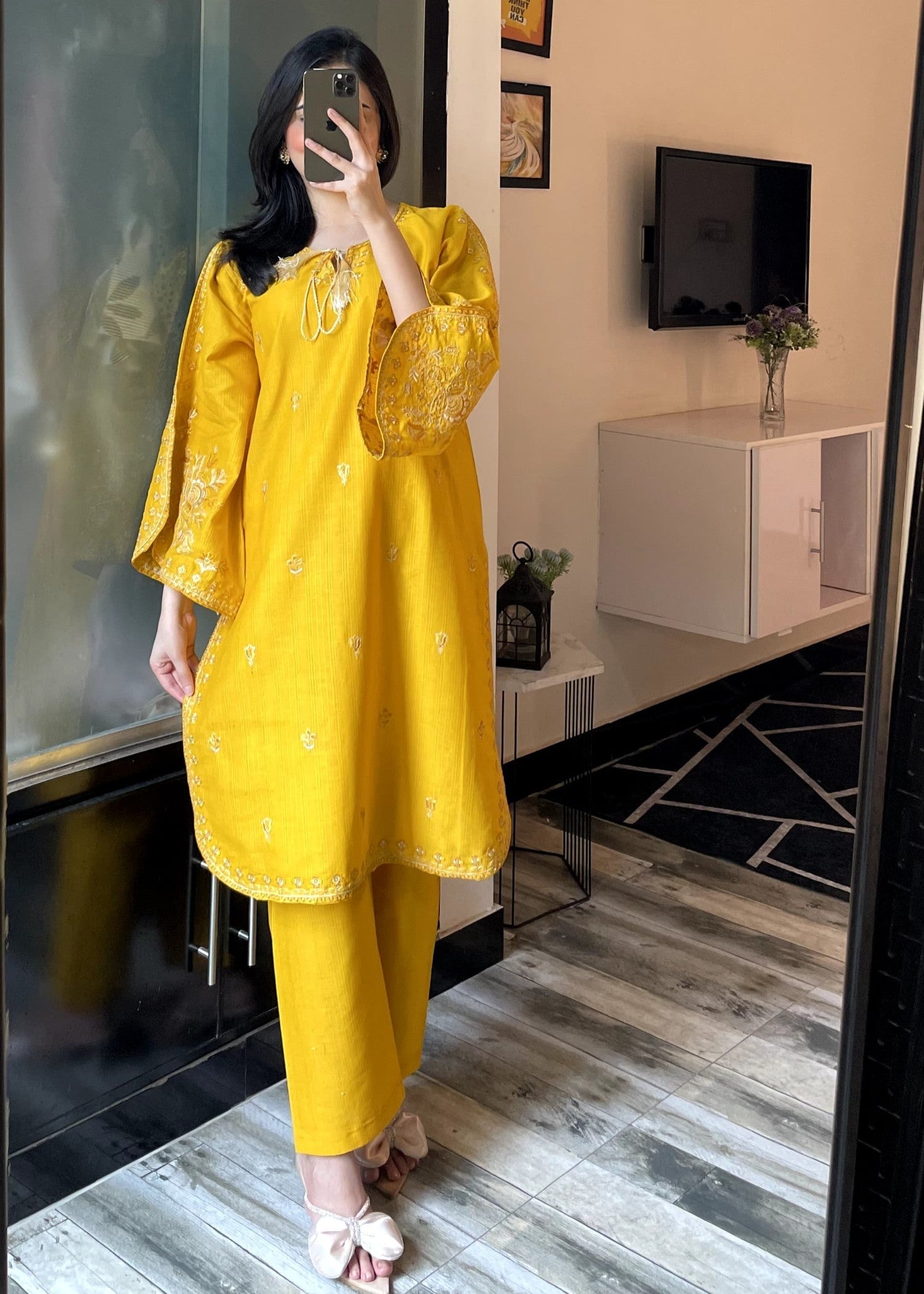 Tehzeeb Libas ZUNAIRA SUNSHINE MUSTARD Women 2pcs
