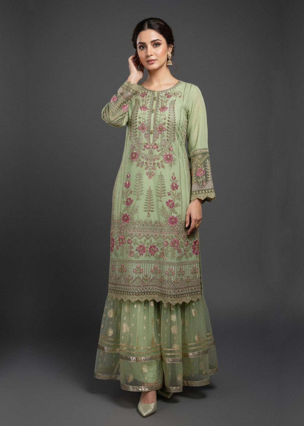 Diara Couture NAAILA US 518 MOSS GREEN Women 3pcs