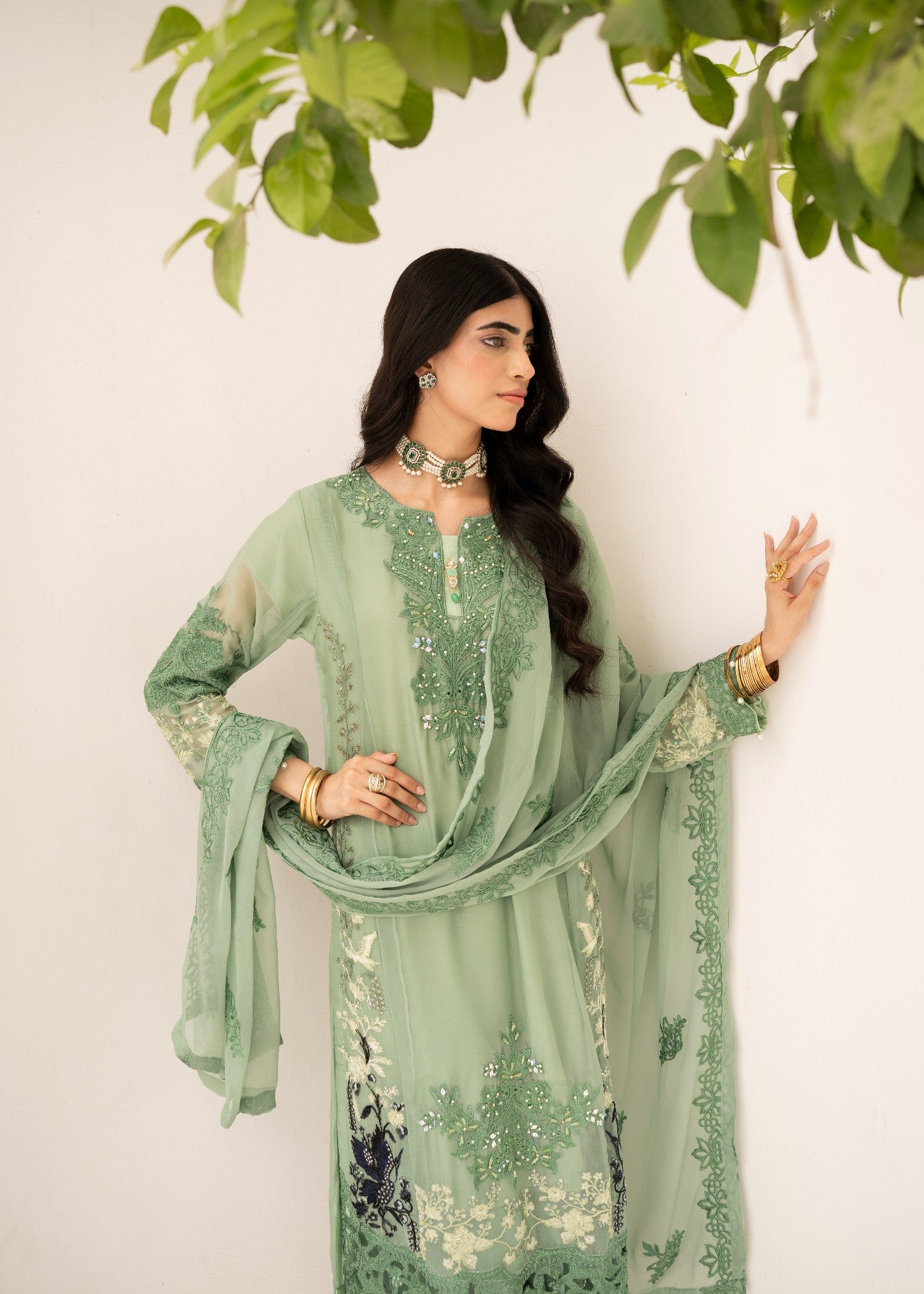 Pehnawa By Bin Akram’s Green Glory | Chiffon Women 3pcs