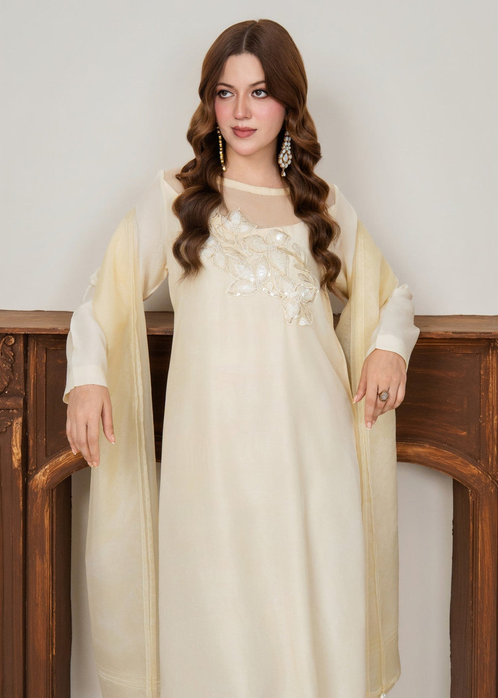 Ray Online Store Vanilla Embellished Kaftan Women 2pcs