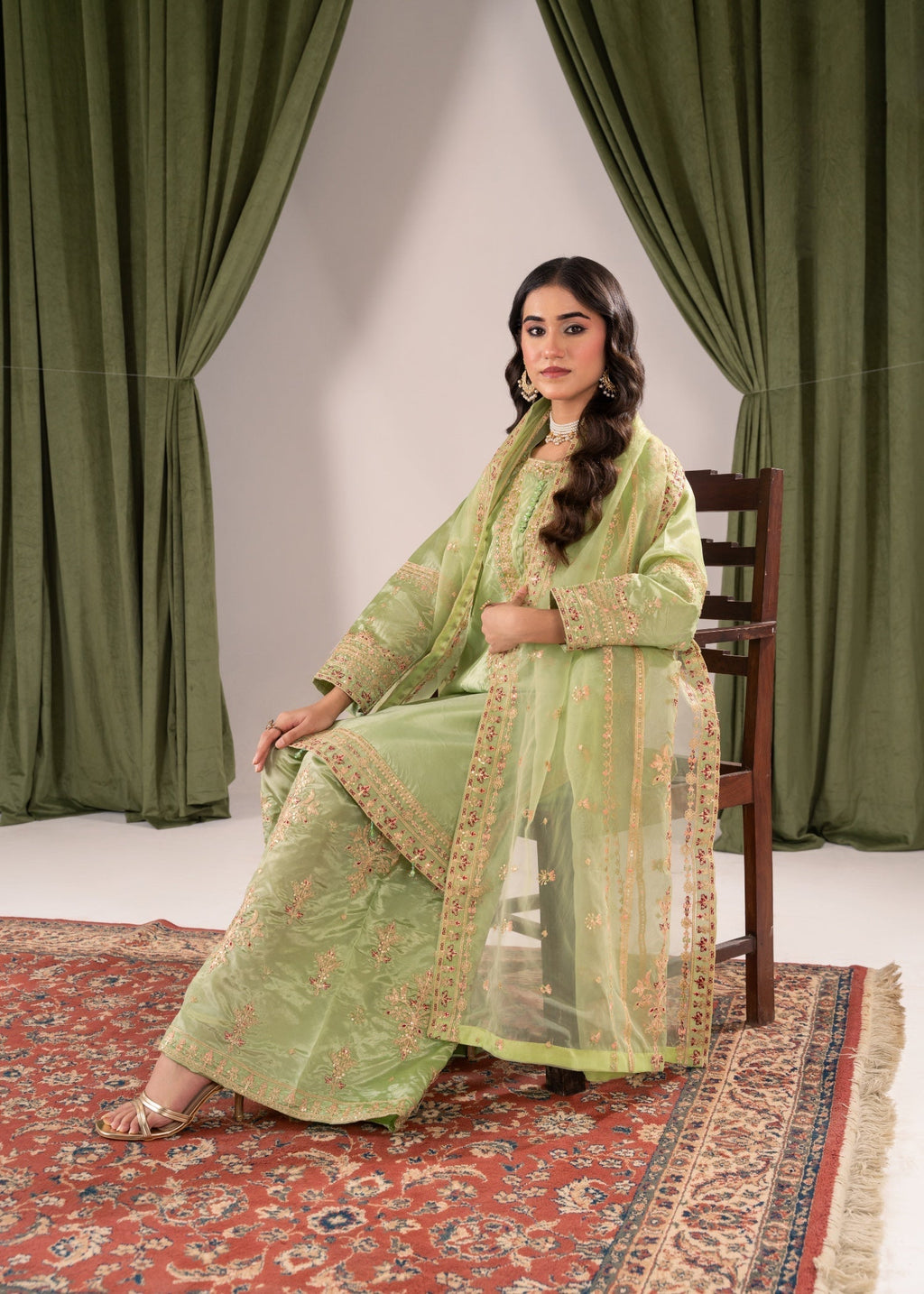 Pehnawa Fashion Silk Plazo Kurta Women 3pcs