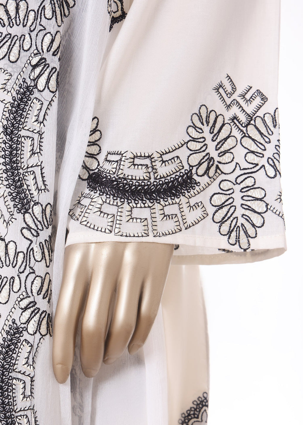 Khombi Centipede BZ 195 Off White Cotton Embroidered Dress Women 3pcs