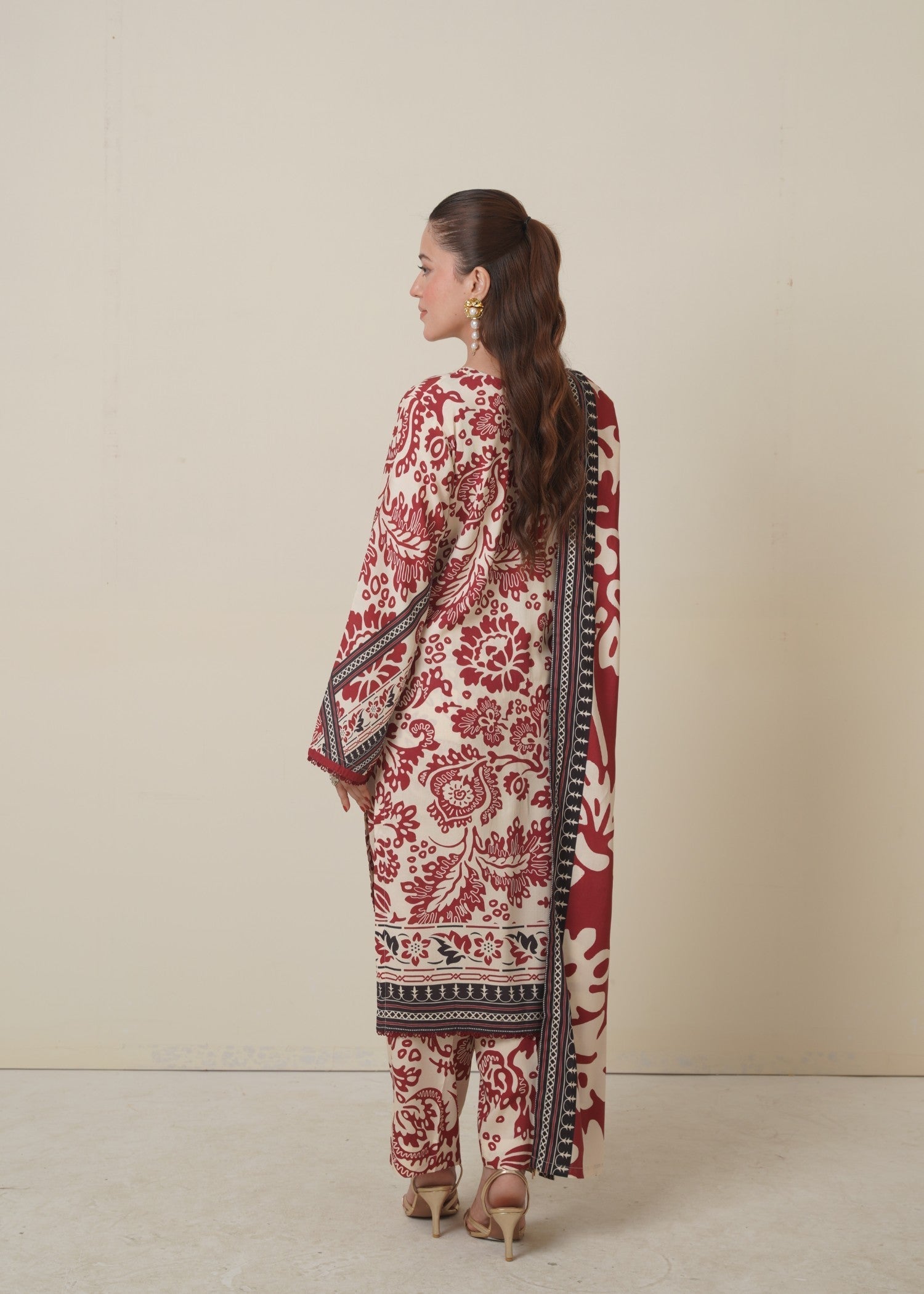 Aroshlay Linen Dress 1 | Unstitched Women 3pcs