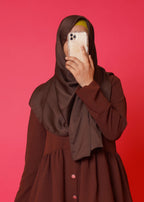Al Rubab Collection Iris Frock Style Co Ord Set Dark Brown Women 2pcs