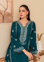 Tehzeeb Libas SEA BLUE EMBROIDERED Women 2pcs
