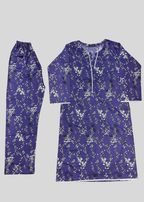 Salimas Women’s Stitched Lawn Suit – Purple with White Floral Print Women 2pcs