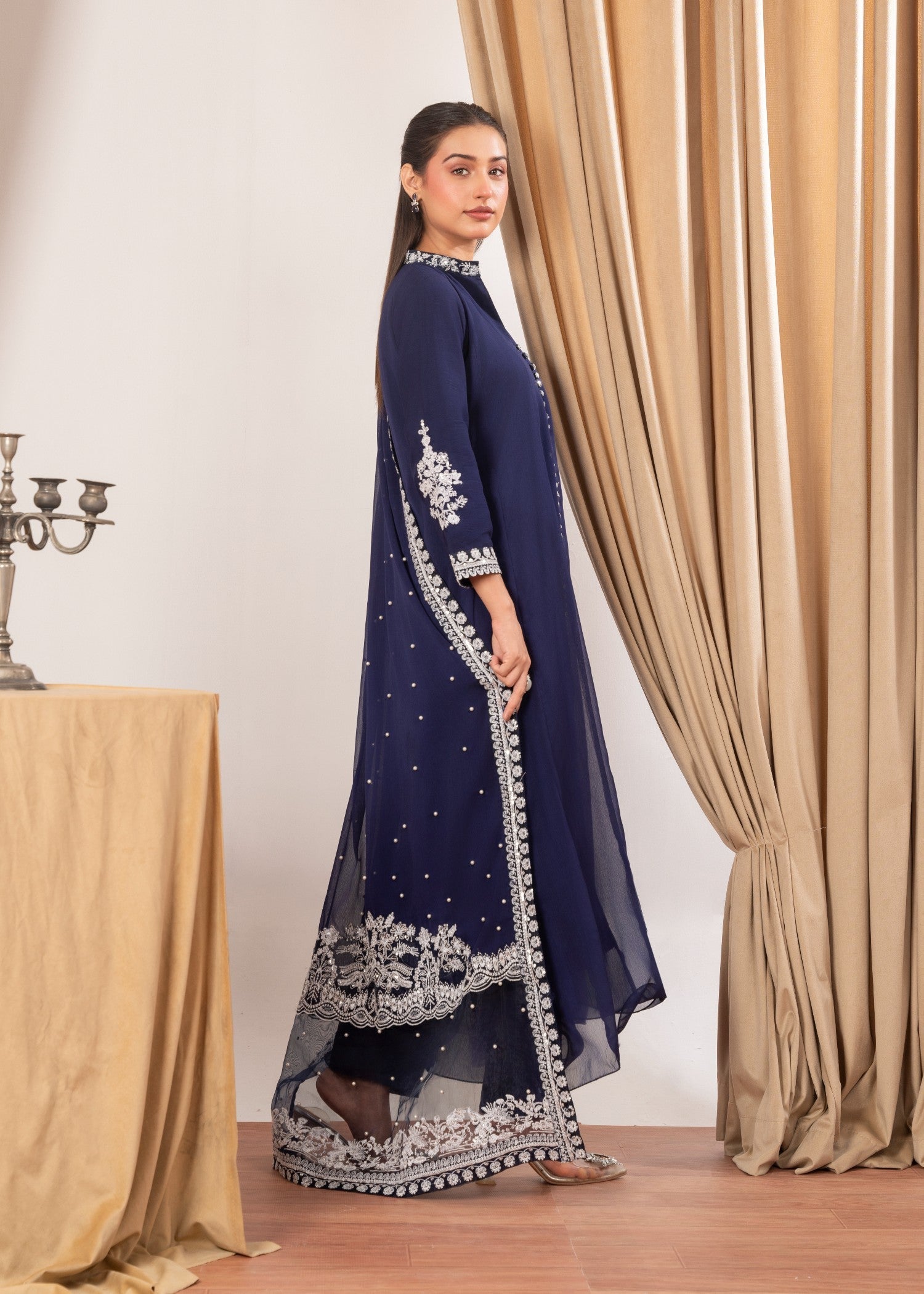 Four Season Boutique NIMRA PISHWAS NAVY BLUE Women 3pcs