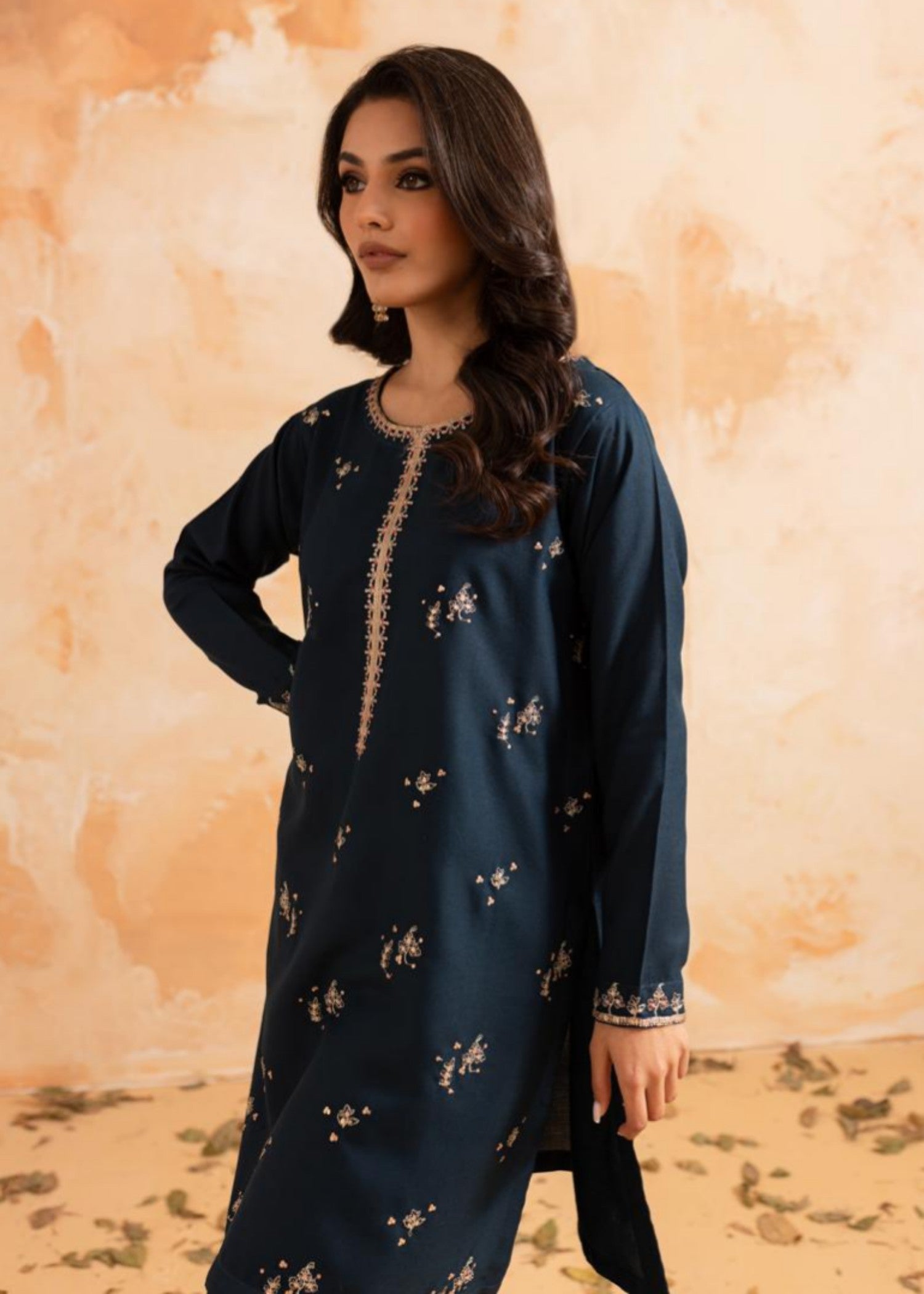 Afsarah Blue Berry Luxury Embroidered Stitched Dress Women 2pcs