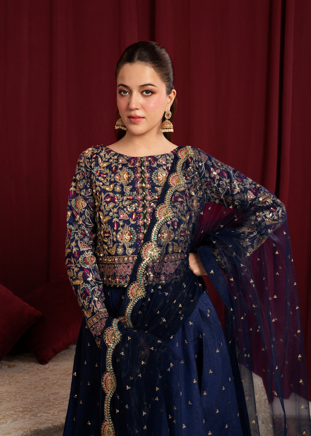 Qasim Anwer By Chandni Bridals SHIRIN (BLUE) Women 3pcs