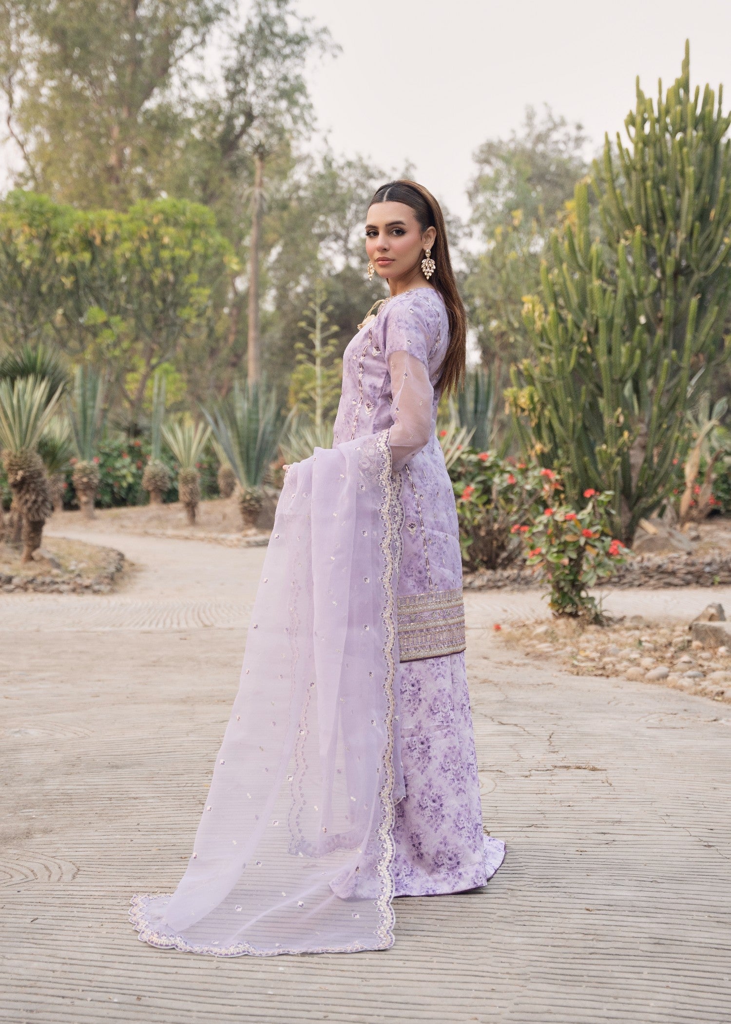 Maira Fashion Lilac Silk Plazo Set 75 Women 3pcs