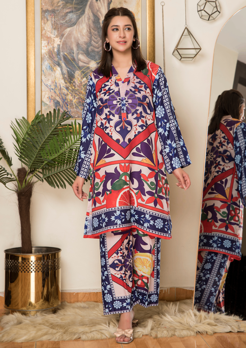 Yolo Pret Printed Arabic Silk Lawn Set ASLS A25 0003 Women 2pcs