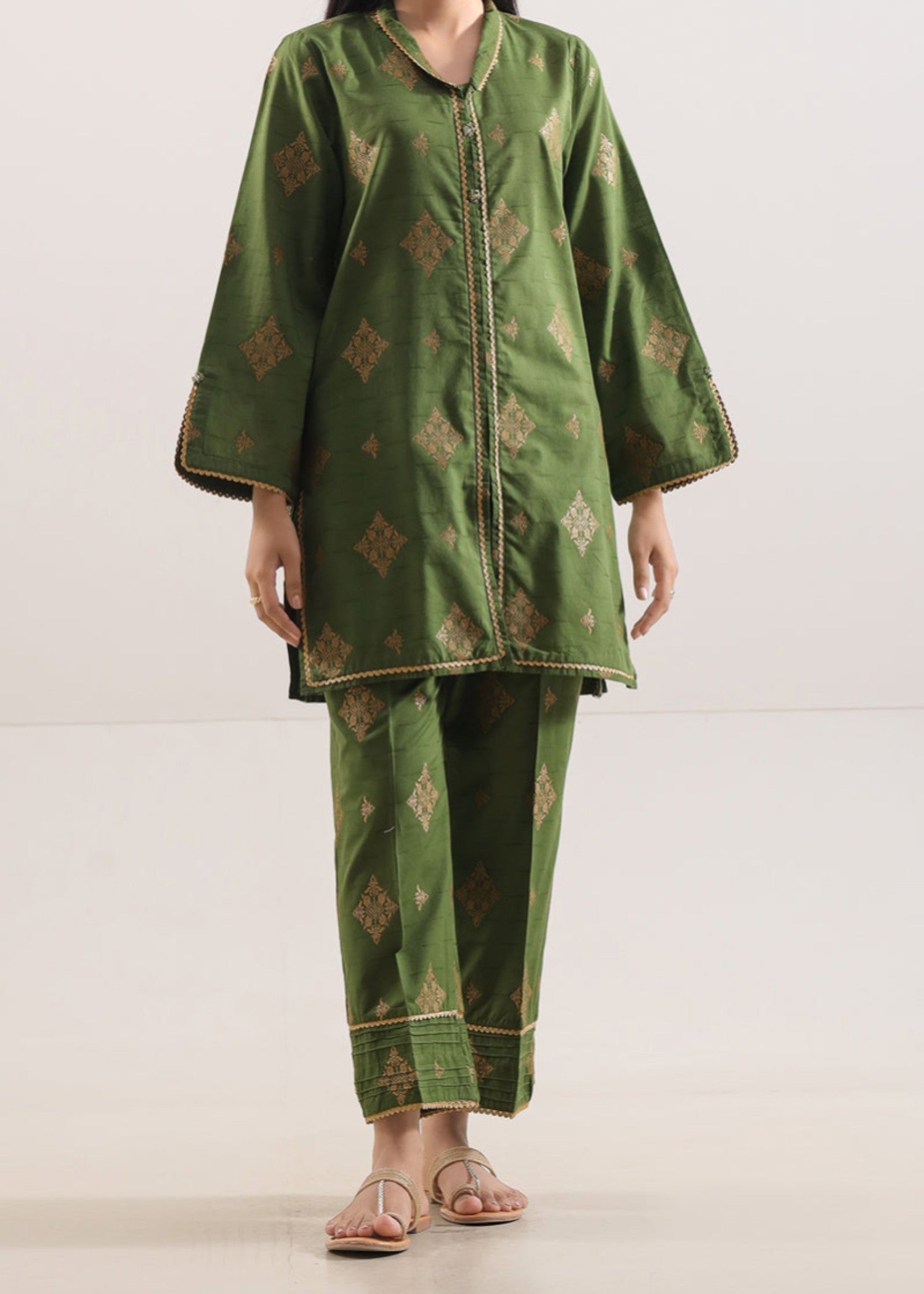 Saya Stitched Cotton Jacquard (Shirt/Trouser) WP2J 896 Women 2pcs