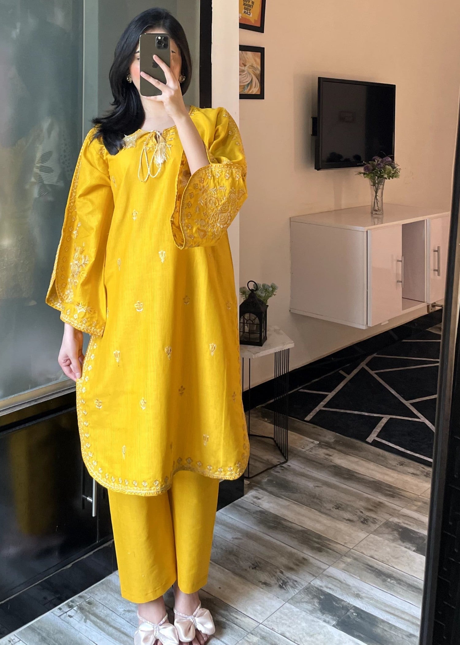 Tehzeeb Libas ZUNAIRA SUNSHINE MUSTARD Women 2pcs