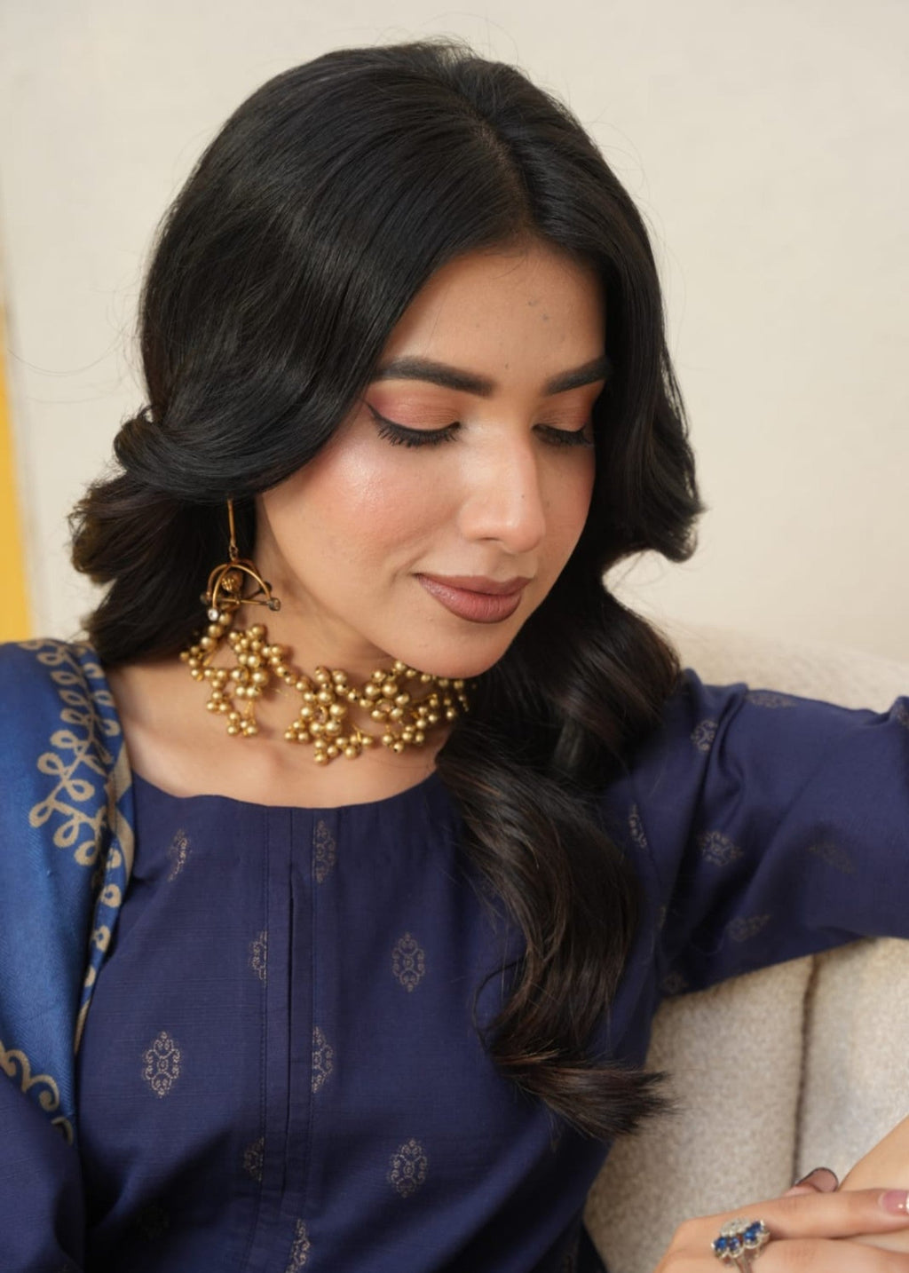 Designer Rack khadar jaccard blue Women 3pcs