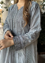 Pehnawa By Bin Akram’s Grey Mist Pret | Chiffon Kurta set Women 3pcs