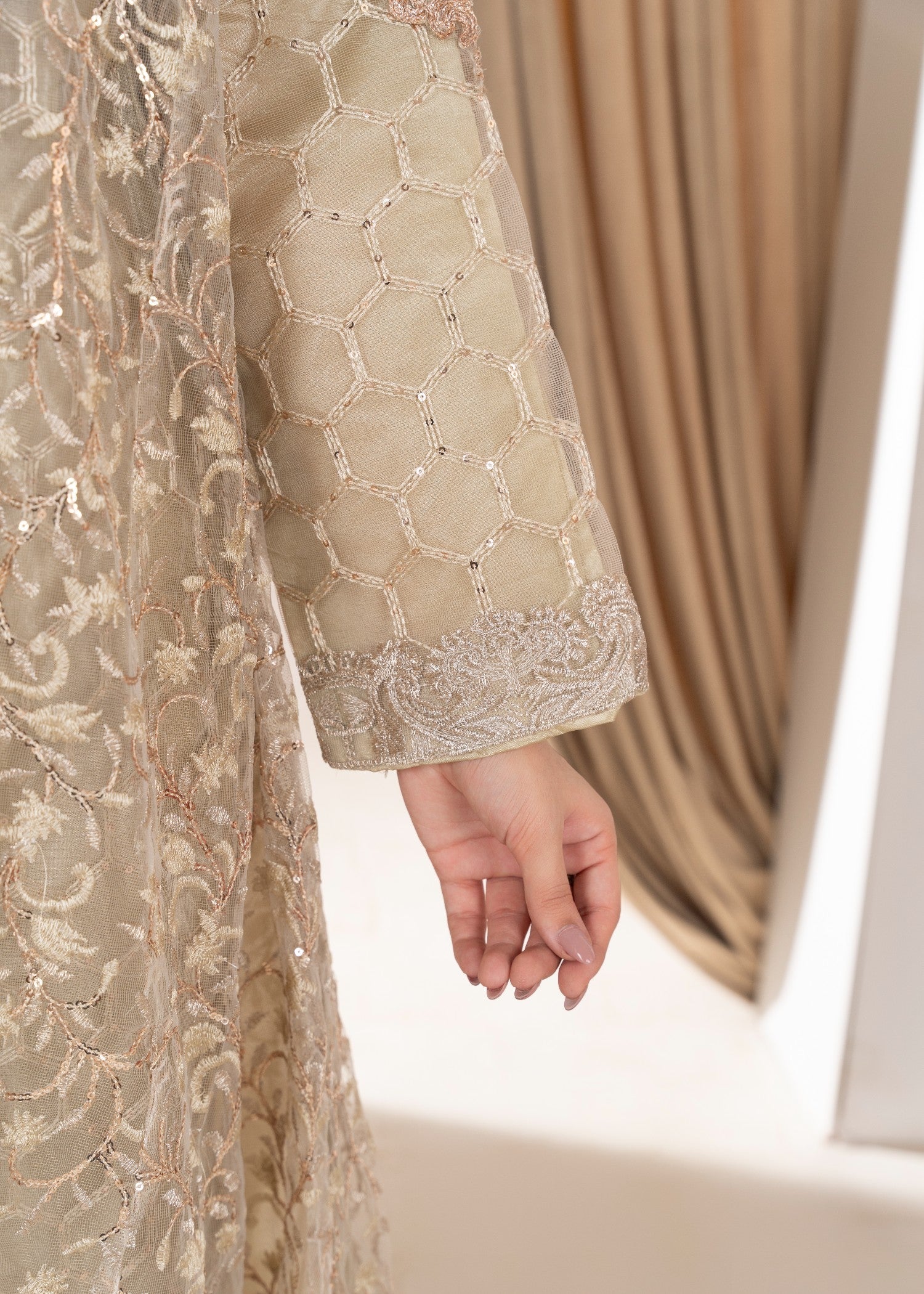 Hkb Officials Harika Pista Pearl Coat Women 4pcs