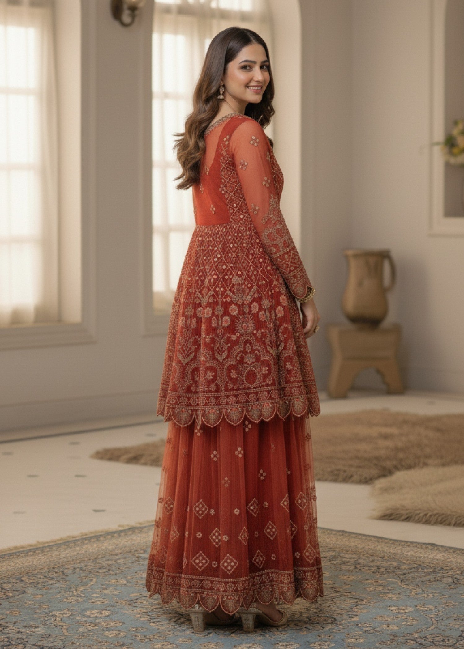 Diara Couture SEHRISH DA 01 RUST Women 3pcs