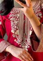 Tehzeeb Libas LAIBA MAROON ELEGANCE EMBROIDERED Women 2pcs