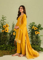 Chaudhary Arts Lime Embroidered Women 3pcs