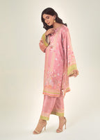 Peach Republic Printed Silk Dress 02 Women 2pcs