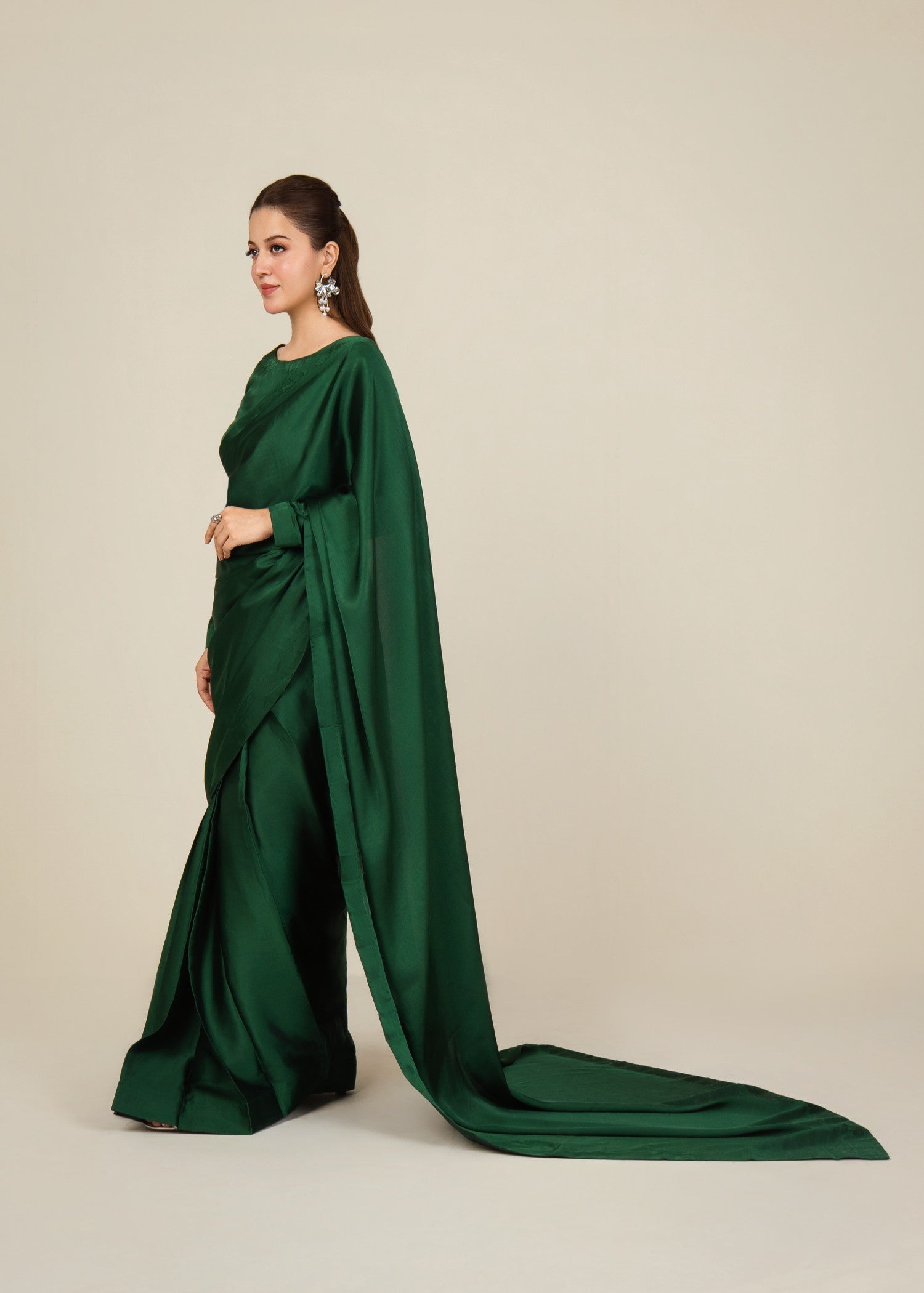 Culaccino Saree Studio Midnight Green Women 2pcs