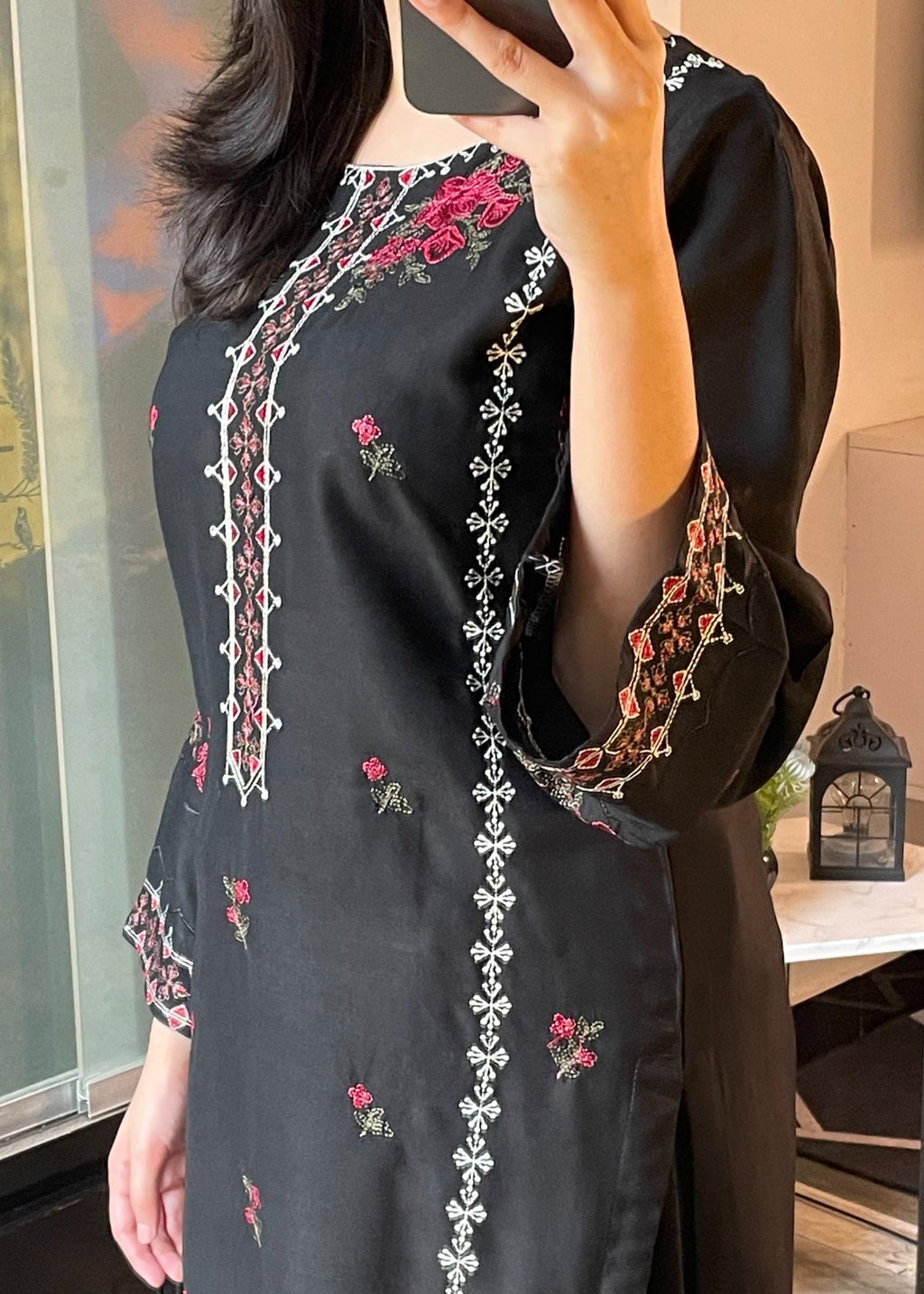 Tehzeeb Libas MULTI BLACK Women 2pcs