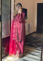 Shehroz Fashion Royal Wine Glow Women 3pcs