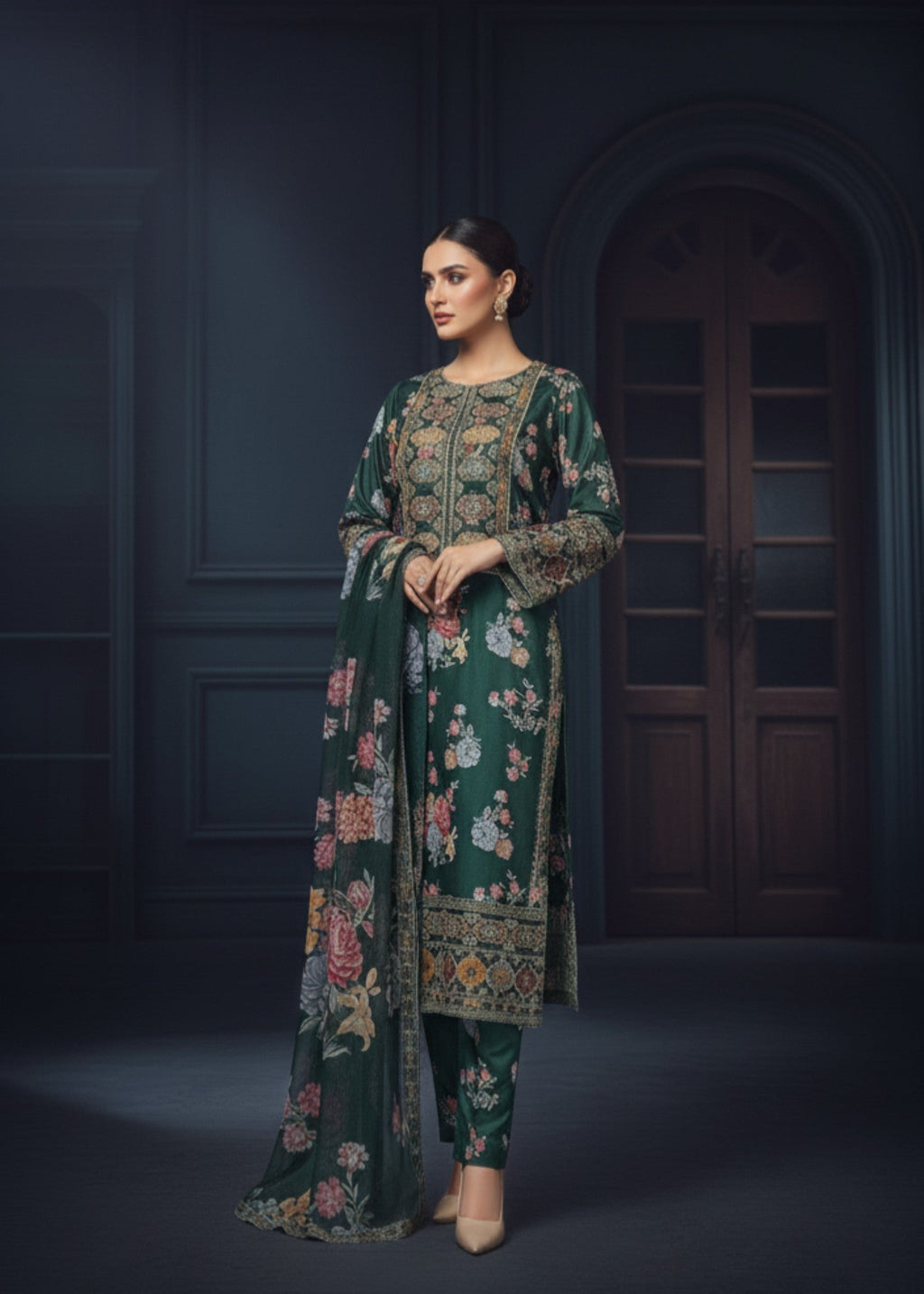 Pehnawa By Bin Akram’s NOOR GRN | Shimoz Silk Women 3pcs