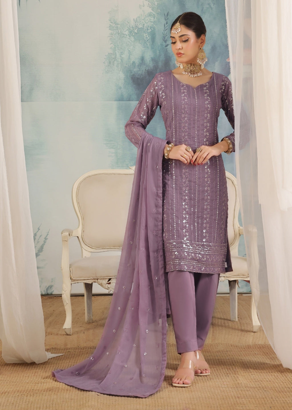Abaan Zohan Chandni Purple Women 3pcs