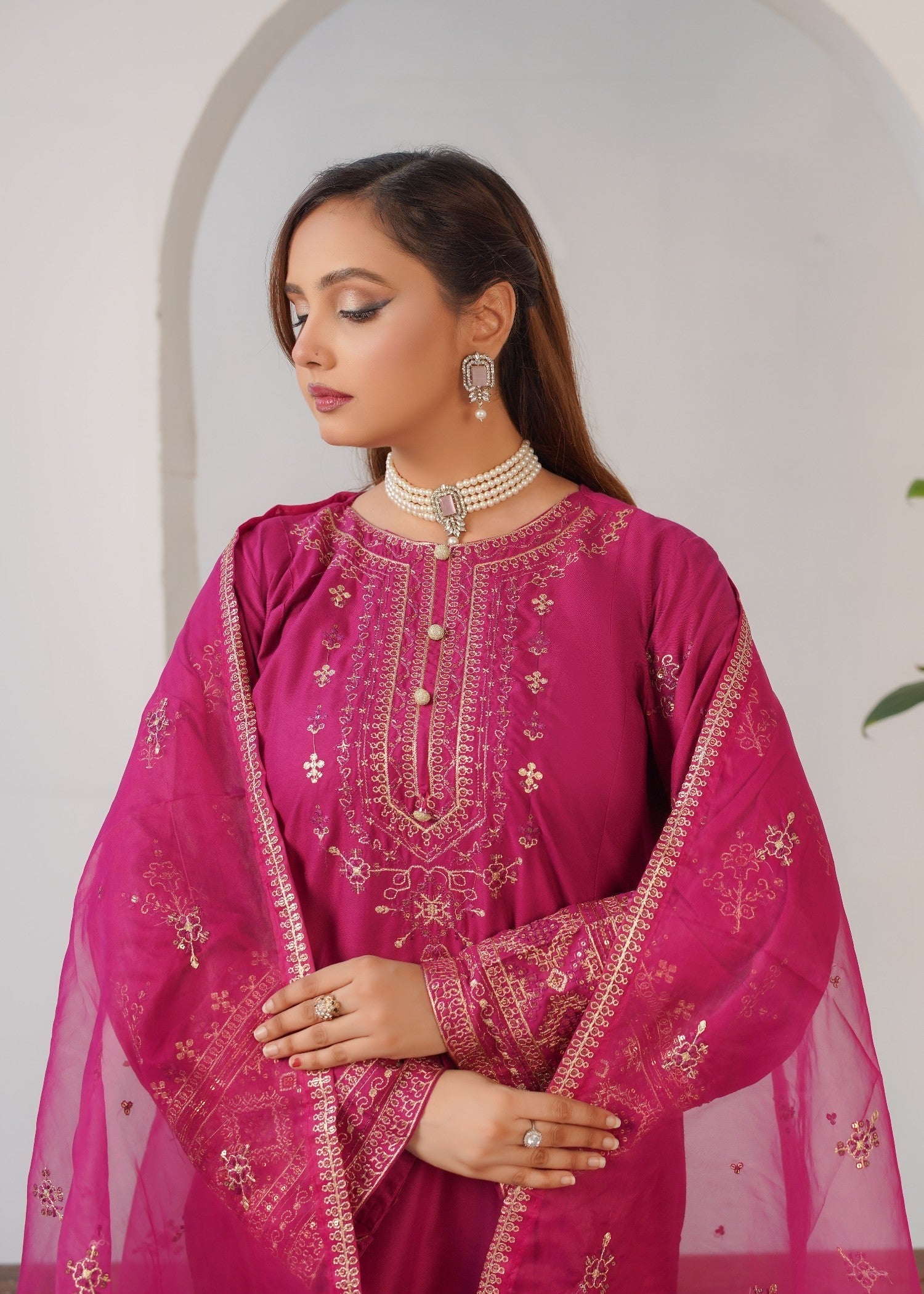 Gulposh Tea Pink (Embroided ) Women 3pcs