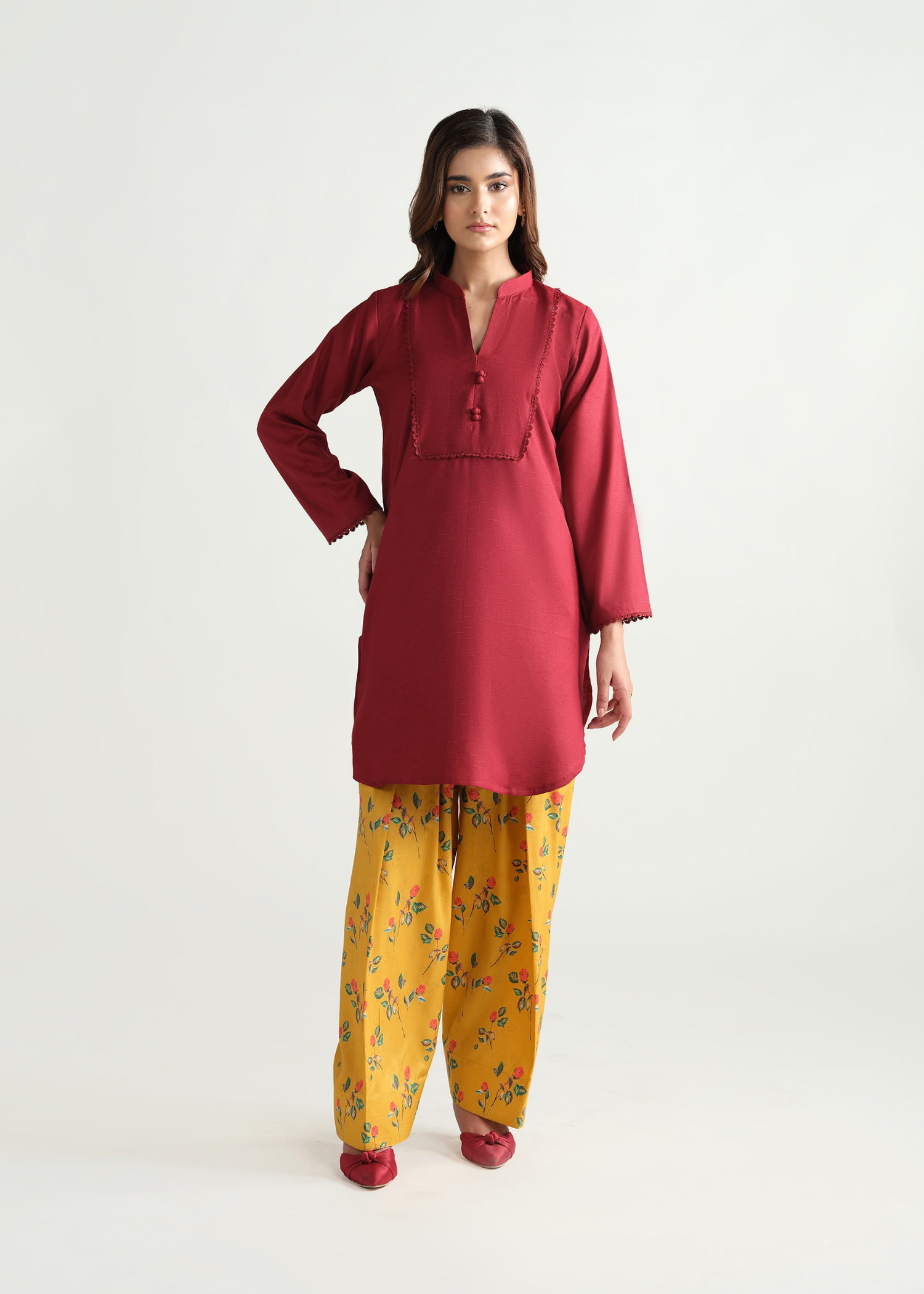 Sinoor Nora Red Stitched Women 2pcs