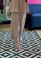 Al Rubab Collection Iris Frock Style Co Ord Set Sand Brown Women 2pcs