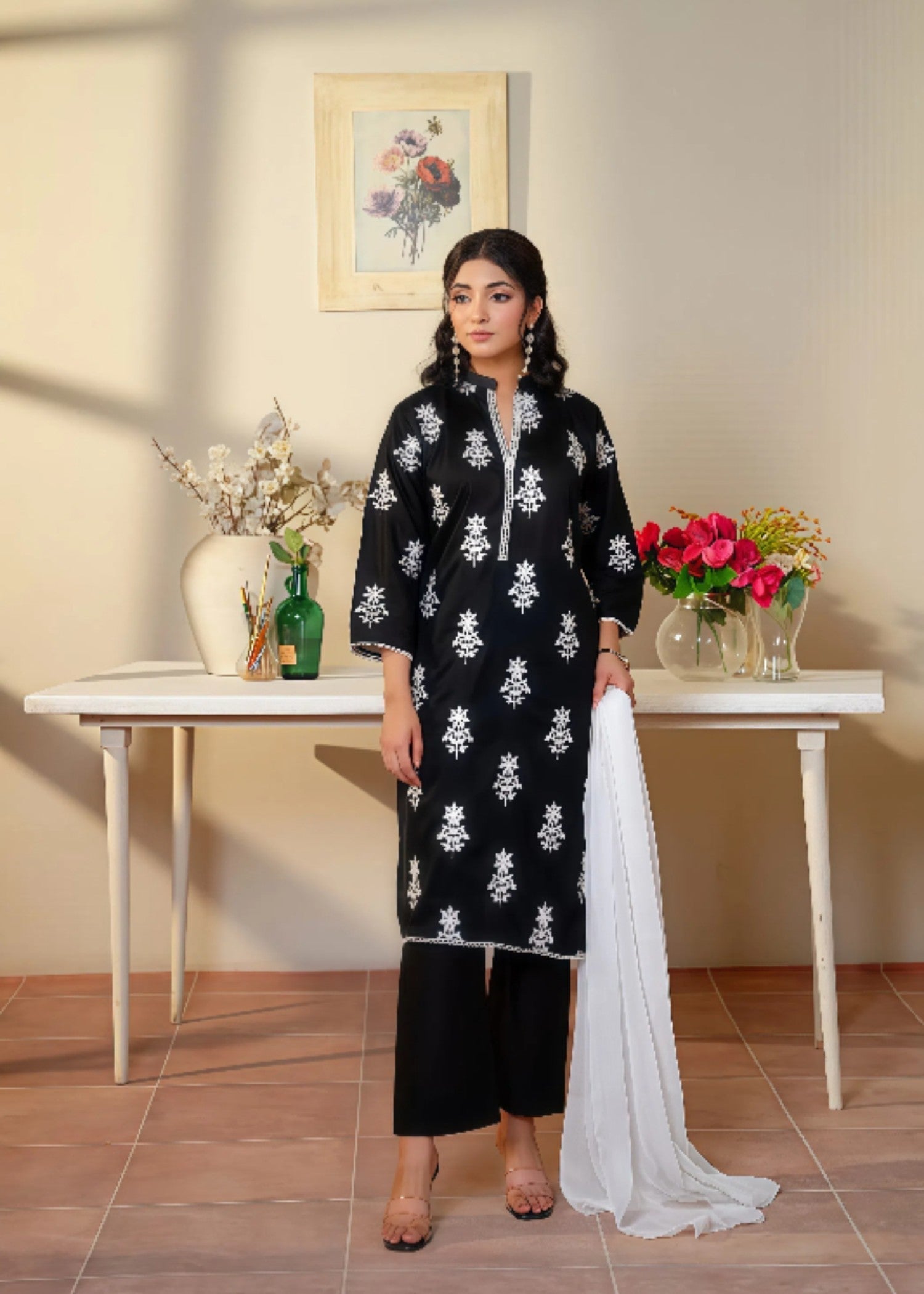 Zeephire BLACK EMB Women 3pcs